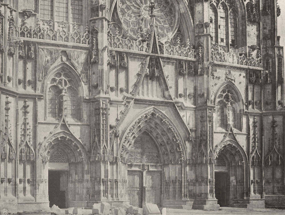 MEURTHE-ET-MOSELLE. Toul- Portail de la Cathédrale 1906 old antique print